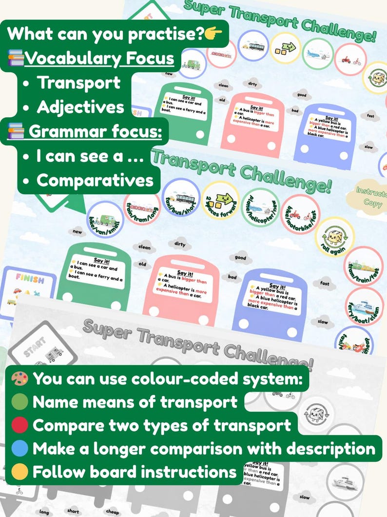 Jeux de société pour apprendre l'anglais oral aux enfants de 8 à 10 ans (niveaux A1 et A2). image 8