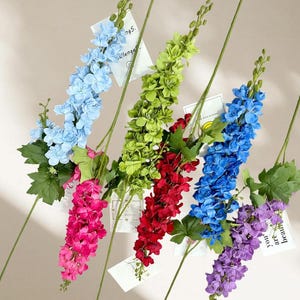 Konstgjord Delphinium Blomstjälk Konsthyacint Hög Blomgren Bröllopsdekor Hemvasarrangemang Blomsterdekoration