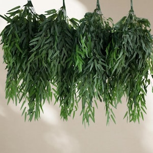 Artificial Willow Leaf Hanging Greenery Faux Leaf Branch Wedding Decor Wall Hanging Floral Arrangement Home Decoration
