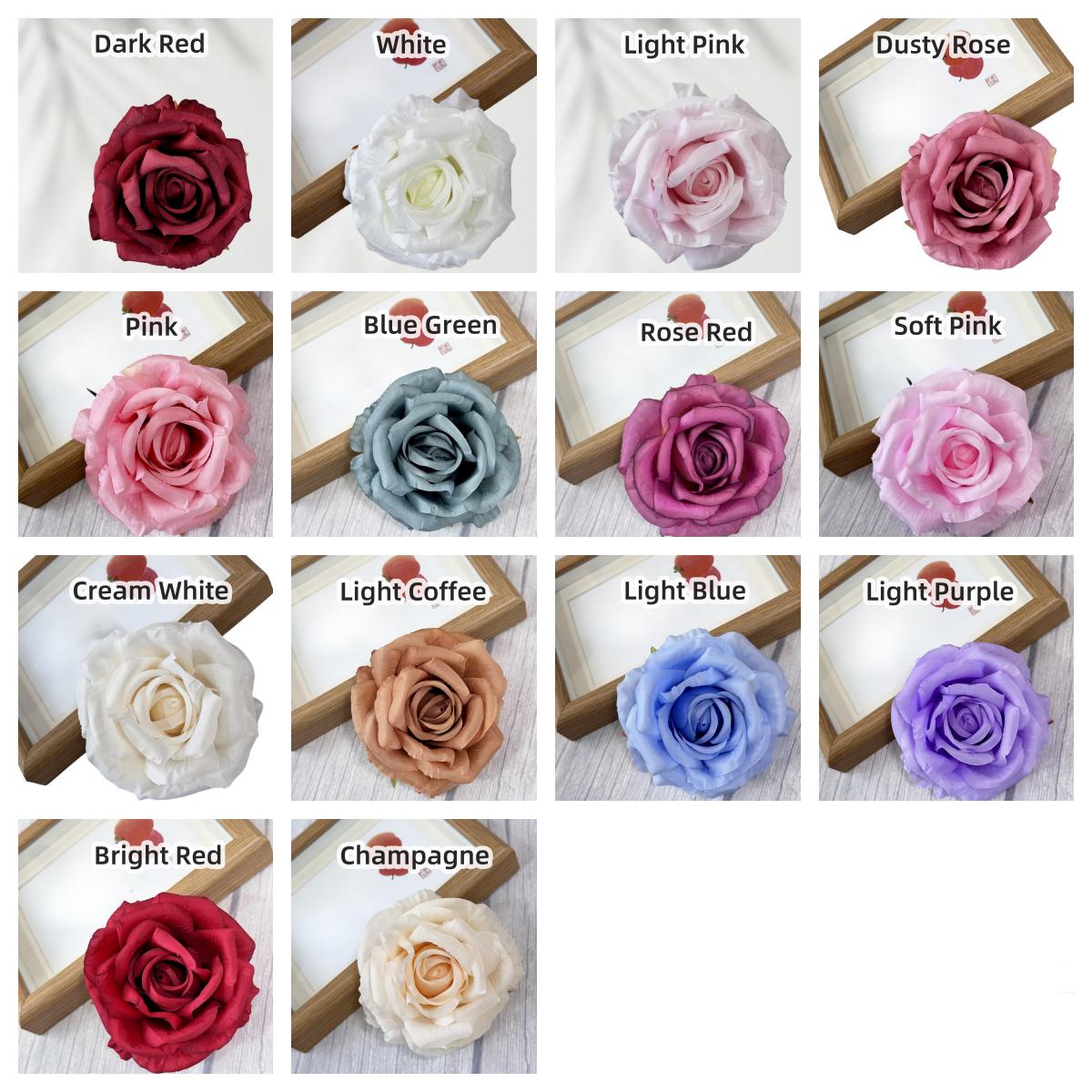 Artificial Rose Flower Heads Faux Silk Roses for DIY Wedding Decor ...
