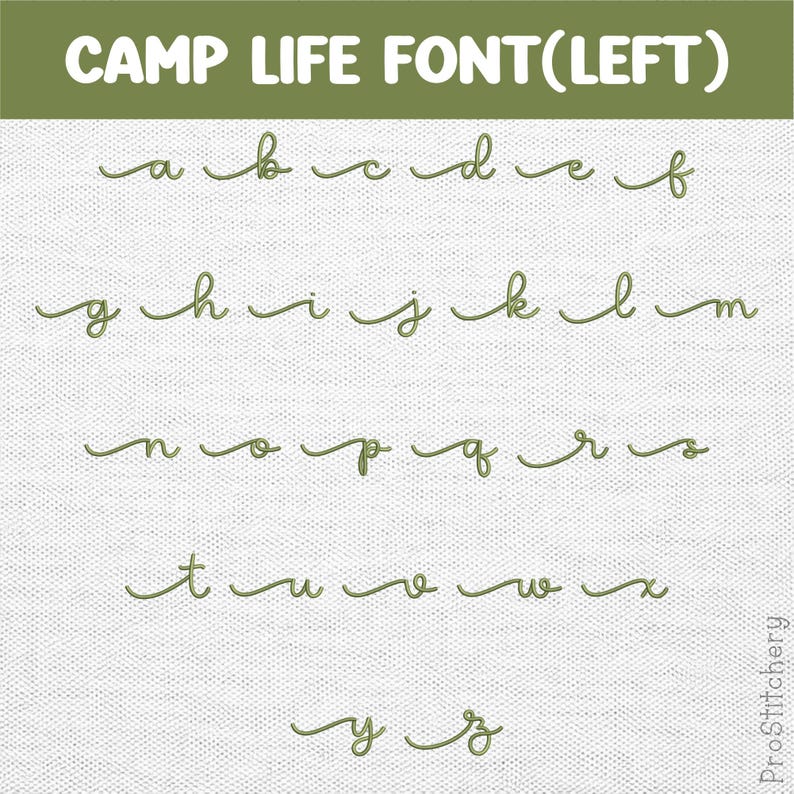 Sj Riding Camp Cursive Camp Life Embroidery Font With Swashes, Machine Embroidery Design ...