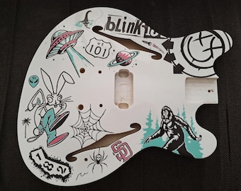 Tom DeLonge Fender Starcasters guitar stickers Blink-182 vinyl decal Bigfoot Yeti