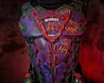 Joker Inspired Chest Armor for Cosplay – Supervillain Armor Plate, Comic Villain Costume Armor, Purple Green Cosplay Chest Piece, Comic Con