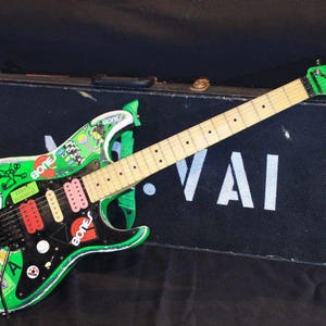 Green Meanie guitar stickers Charvel vinyl decal skate Full Set 19 (Steve Vai Style) image 6