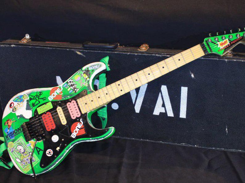 Green Meanie guitar stickers Charvel vinyl decal skate Full Set 19 (Steve Vai Style) image 6