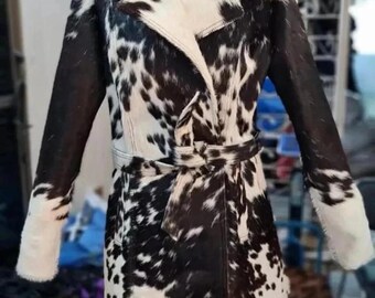 Oberschenkellanger Mantel aus echtem Rindsleder - Natürliche Rindslederjacke für Herren & Damen.