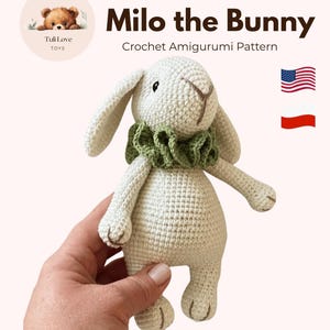 Bunny Crochet Pattern PDF | Amigurumi Rabbit | Includes Ruffle Collar Pattern | English & Polish