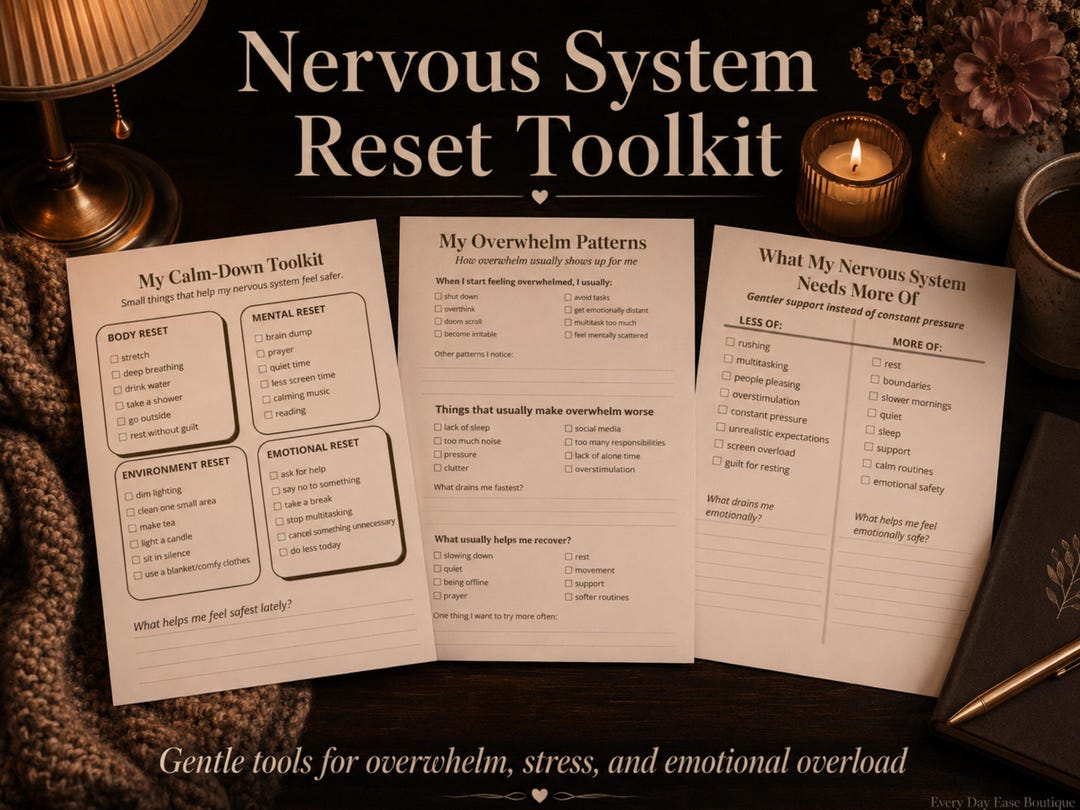 Nervous System Reset Toolkit Printable PDF, Overwhelm Workbook, Anxiety ...