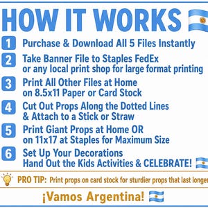 Argentina Party Bundle Printable | Vamos Argentina Pride Party | Instant Download | Banner Props Bingo Kids Activity Giant Flag Sol de Mayo image 10
