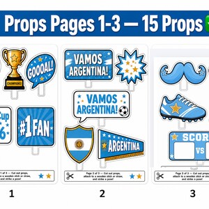 Argentina Party Bundle Printable | Vamos Argentina Pride Party | Instant Download | Banner Props Bingo Kids Activity Giant Flag Sol de Mayo image 4