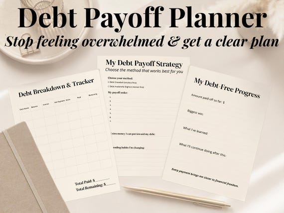 Debt Payoff Planner Printable, Debt Tracker PDF, Debt Snowball Worksheet, Budget Planner, Debt Free Journey, Instant Download