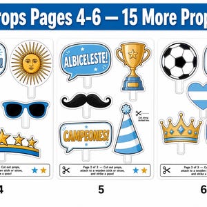 Argentina Party Bundle Printable | Vamos Argentina Pride Party | Instant Download | Banner Props Bingo Kids Activity Giant Flag Sol de Mayo image 5