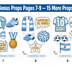 Argentina Party Bundle Printable | Vamos Argentina Pride Party | Instant Download | Banner Props Bingo Kids Activity Giant Flag Sol de Mayo image 6