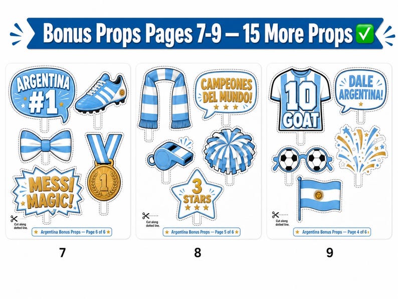 Argentina Party Bundle Printable | Vamos Argentina Pride Party | Instant Download | Banner Props Bingo Kids Activity Giant Flag Sol de Mayo image 6