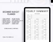 Beginner Budget Planner, Undated, Simple Money Tracker (Printable & Digital PDF)