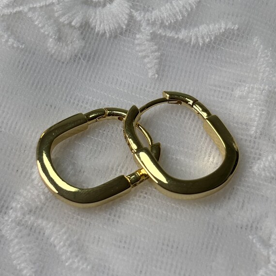 Tiffany Earrings Rectangular U Shape Huggie Geome… - image 8