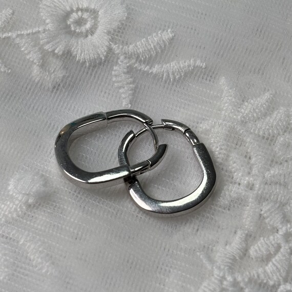 Tiffany Earrings Rectangular U Shape Huggie Geome… - image 9