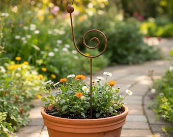 Snail Garden Stake Planter – Metal Snail Plant Pot Decor – Outdoor Garden Ornament for Flower Beds, Lawn & Patio
