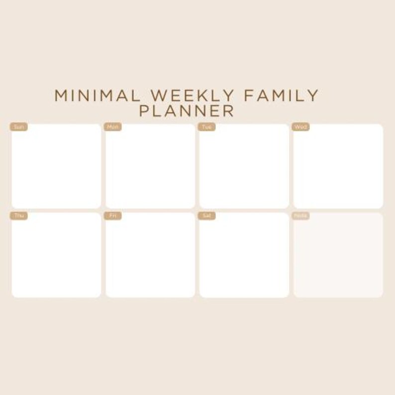 Minimal Weekly Family Planner Printable | Simple Kids Schedule & Meal ...