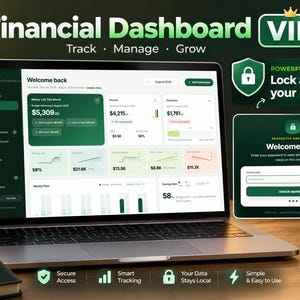 Password Protected Personal Finance Dashboard, HTML Budget Planner, Expense Tracker, Debt Payoff, Cash Flow Forecast, Net Worth, Offline App