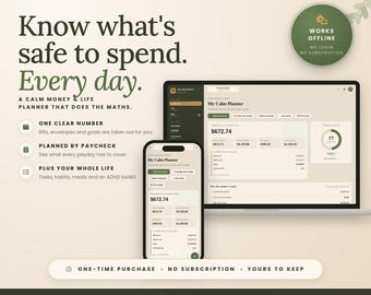 Lebensplaner-App, Finanz- und Lebensplaner, Budgetplaner für ADHS-Patienten, Gehaltsbudget-Tracker, Gewohnheitstracker, Speiseplaner, Offline-HTML-Planer