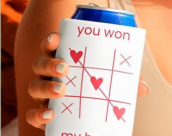 君は私の心を勝ち取った 缶クーラー | ティックタックトゥー ハート型飲料用保冷ケース