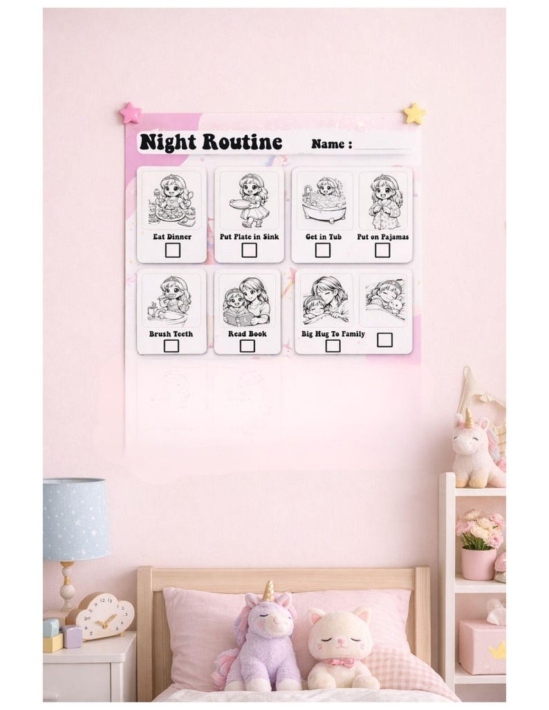 Princesse Routine Kid-friendly Princess Routine Charts – Morning, Night & Reward Chart ...