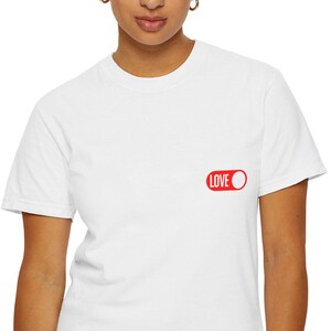Love Toggle Switch T-shirt | Valentine's Red On/Off Button Design