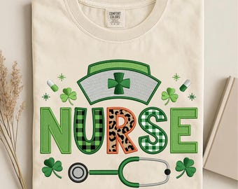 Nurse Shamrock Stethoscope T-Shirt for St. Patrick’s Day | Lucky RN LPN Tee, Irish Pride Nursing Gift
