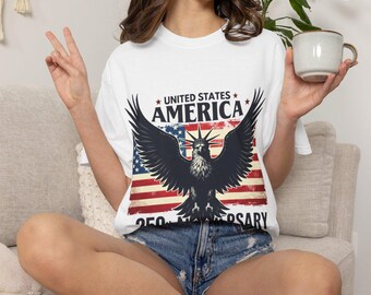 America 250 Patriotic Shirt Bundle, 4th of July 2026 USA Anniversary Apparel, Patriotic Eagle Tee Hoodie Sweatshirt Family Matching Set