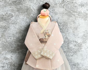 Kids Hanbok Set, Traditional Korean Baby Outfit,  Handmade Cultural Wear