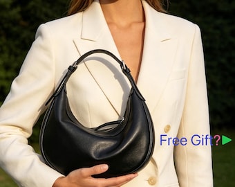 Lambskin Hobo Bag|Slouchy Leather Bag|Genuine Leather crossbody bag| Minimalist Commute Bag|Top Grain Leather Crossbody Bag|Gift for lady
