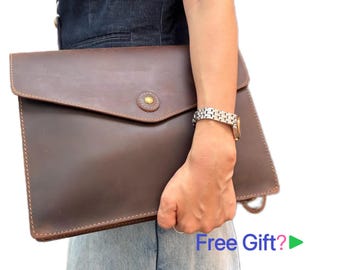 Bolso bandolera de cuero Crazy Horse para hombre, hecho a mano, estilo vintage, regalo para él.