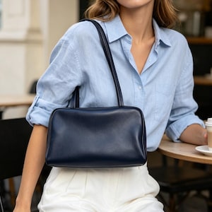 Vintage Leather Boston Bag - Etsy