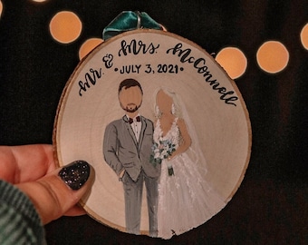 Personalized Wedding,.Engagement, bridal shower Christmas Ornaments