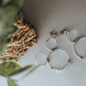 Mouse Ears Silver Dangle Statement Earrings