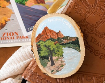 Hand Painted Custom Vacation, Honeymoon, Landscape, National Park Ornament Gift