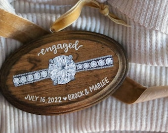 Personalized Wedding/Engagement/ Ring Christmas Ornaments