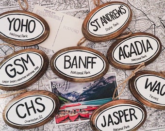 Handpainted Wooden Travel Vacation Ornaments