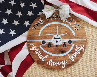 Navy Family Airplane/Anchor Door Hanger