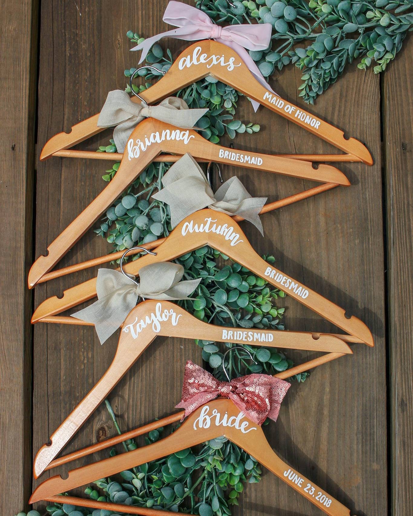 Bride Bridesmaid Personalized Wire Hanger Wedding Dress Etsy