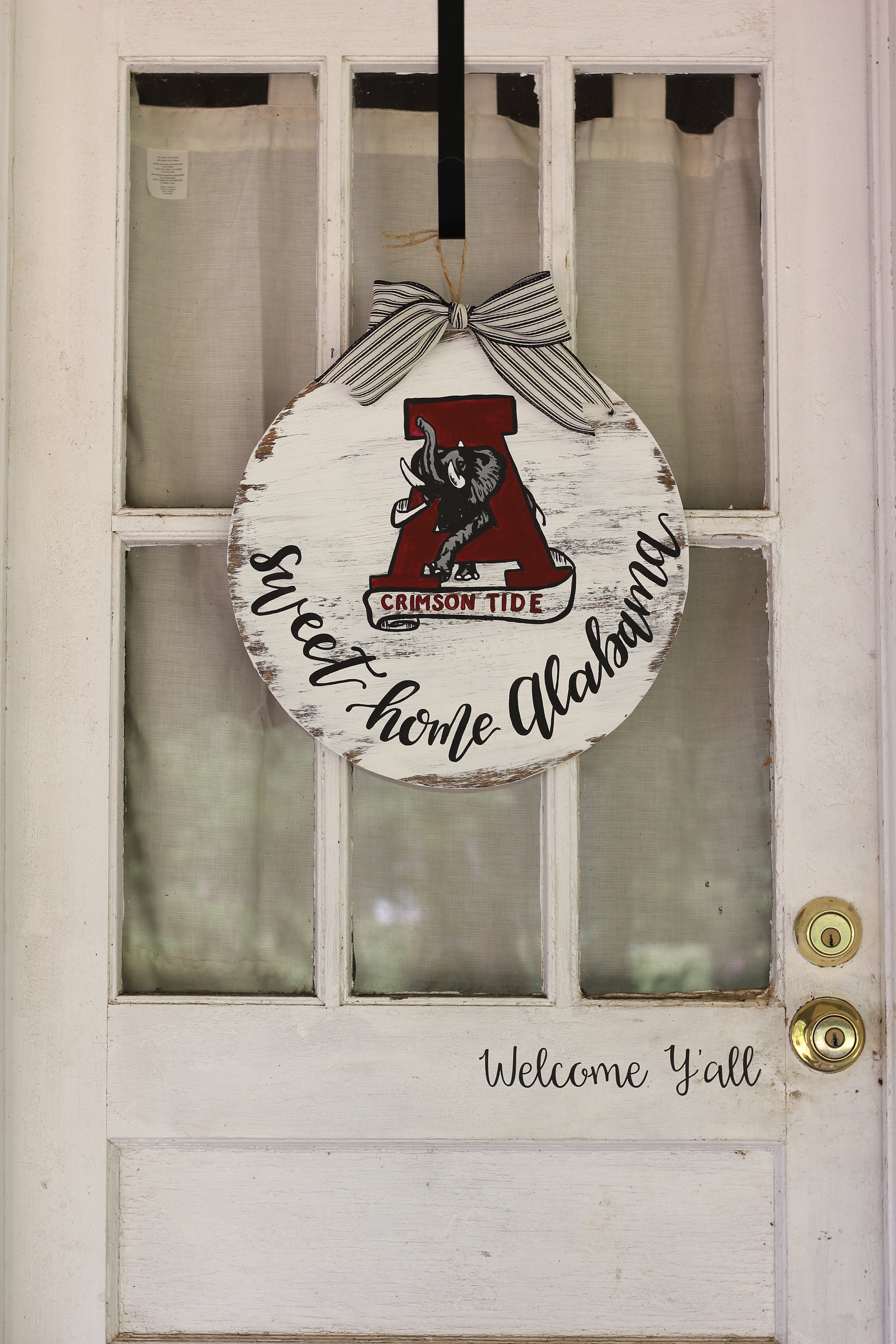 Handpainted Vintage Alabama Door Hanger