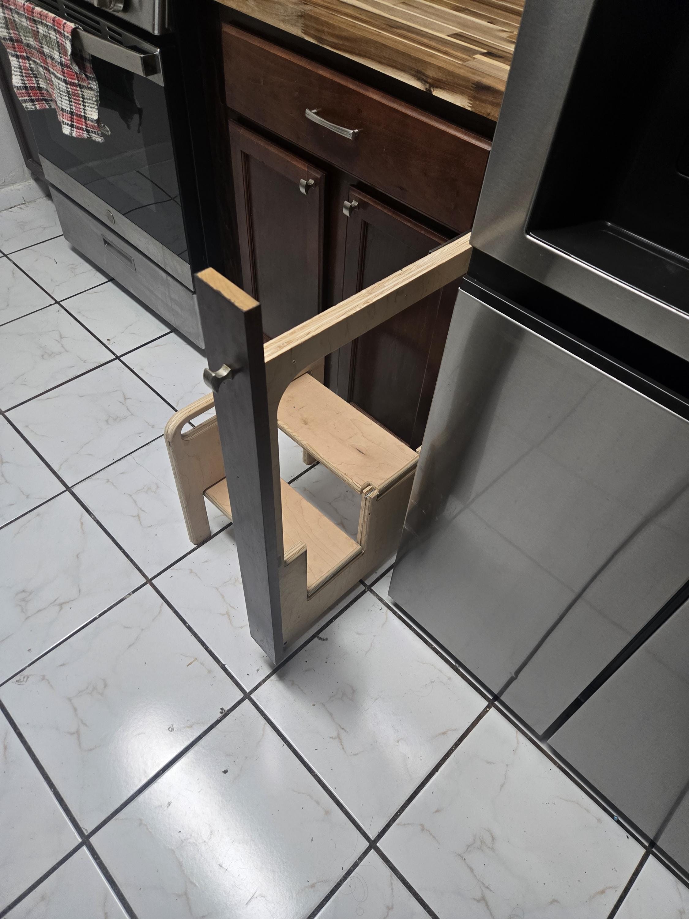Solid Wood Pull Out Step Stool | Hidden Kitchen Cabinet Insert - Etsy
