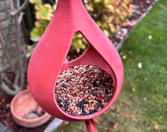 Comedero colgante moderno para pájaros: comedero minimalista para exteriores con impresión 3D, decoración de jardín resistente a la intemperie, regalo para el jardín.