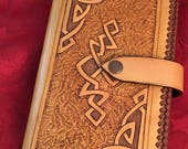 Handcrafted Leather Clutch Wallet with Celtic Knot Designs