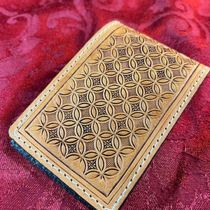 Cartera de cuero Money Clip con diseño geométrico alternativo