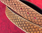 Custom Made Hand Stamped Leather Belt With Shell Design