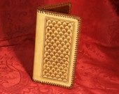 Handmade Women's Leather Pocketbook with Shell Design and all Leather Interior