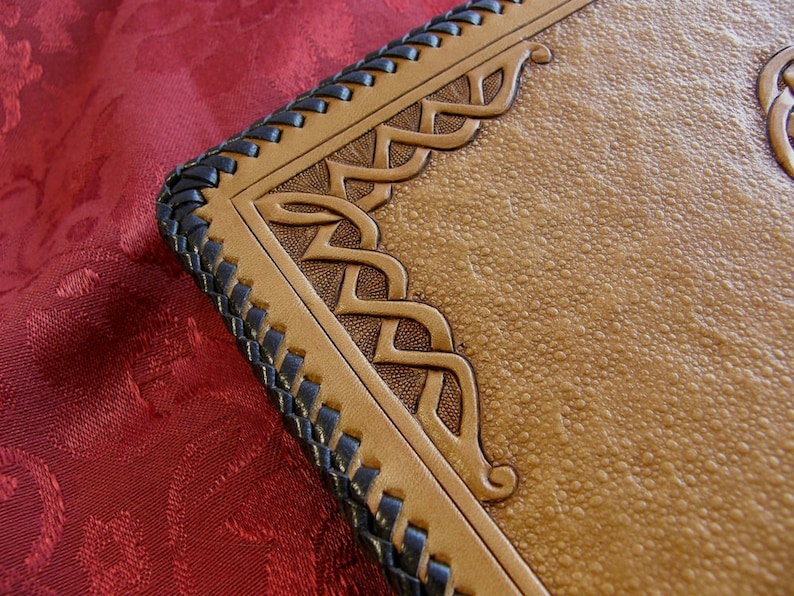 Celtic Knot Leather Notebook With a Laced Edge - Etsy