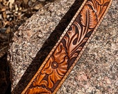 Hand Crafted Leather Belt With Floral Design